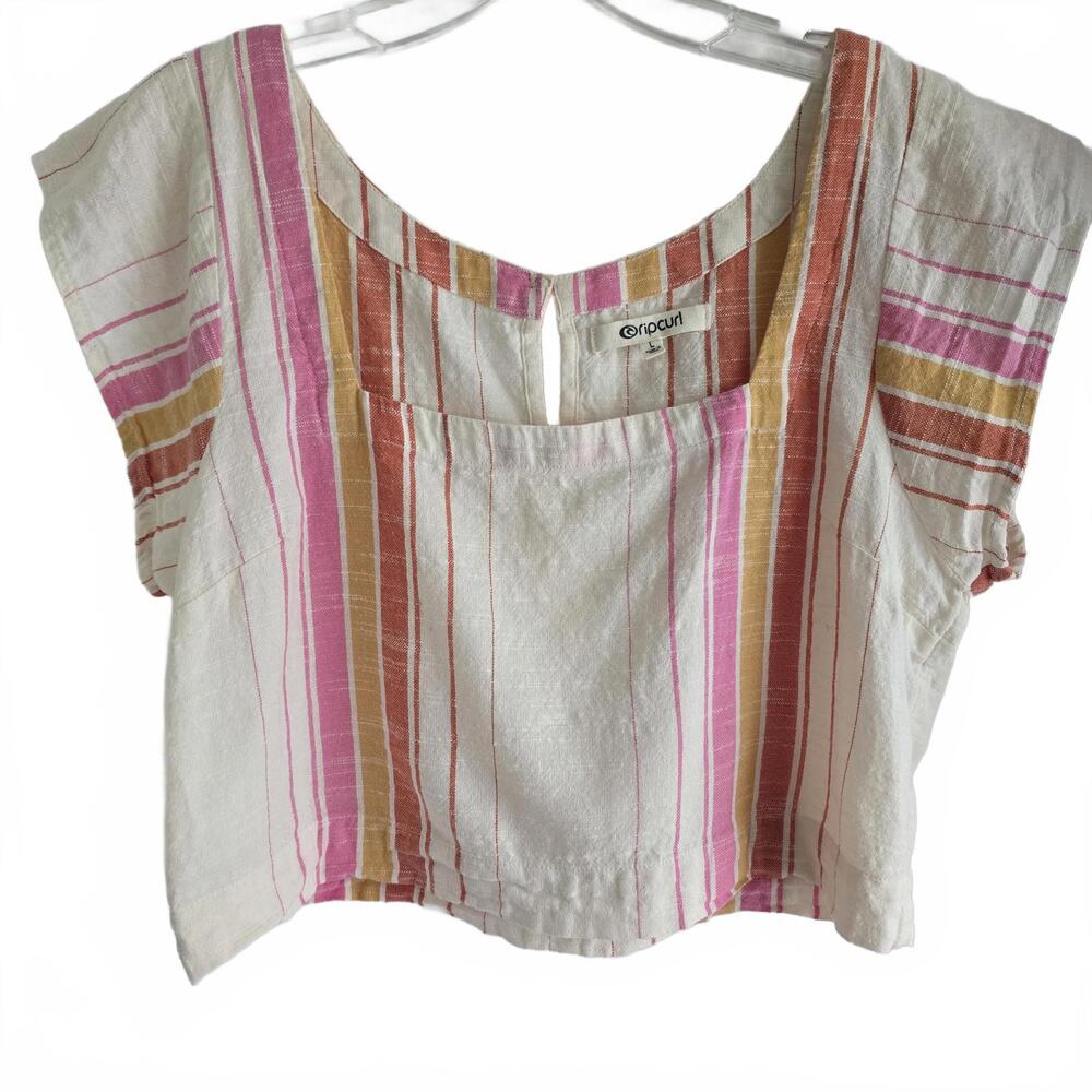 RIP CURL - Women's Stripped Cropped Top, Size LargeTop